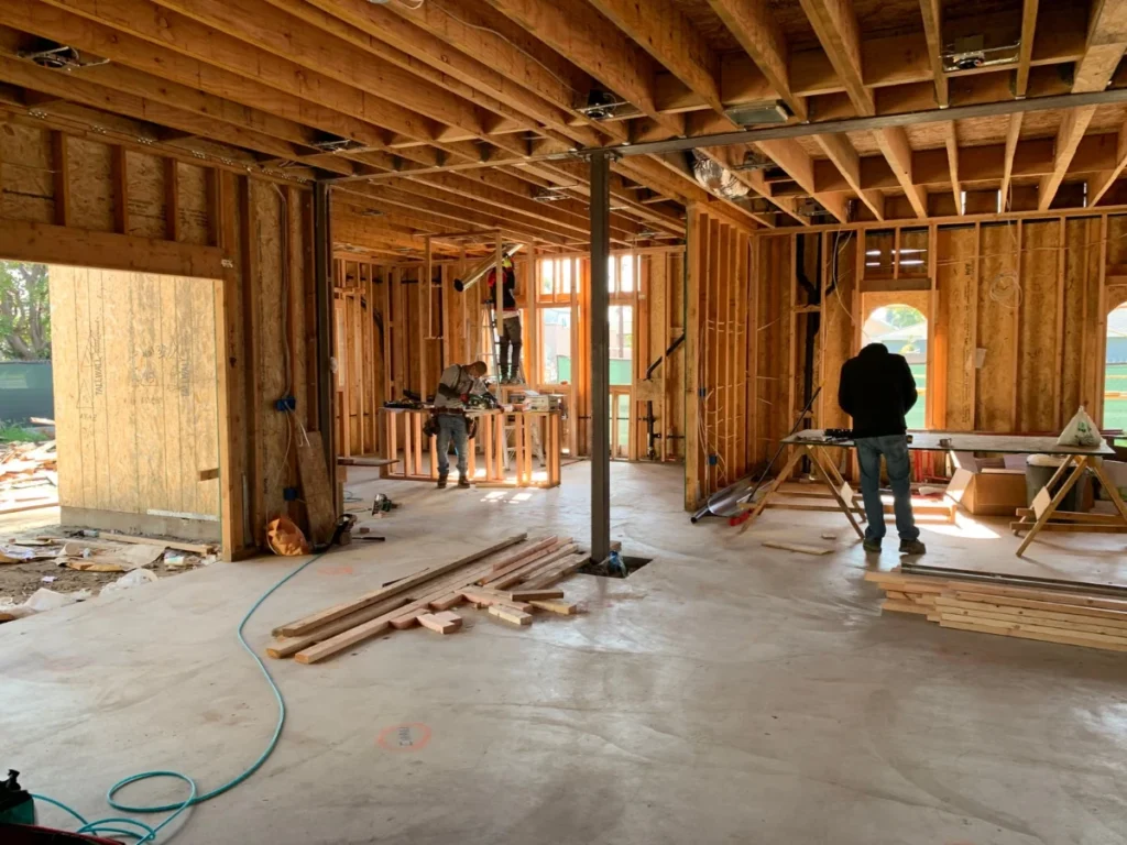 A building interior being rebuilt, adding extra costs to a restaurant project